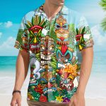 Tiki Mask Colorful Hawaiian Shirt