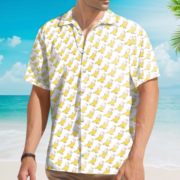 Funny Banana Duck Quirky Summer Seamless Hawaiian Shirt