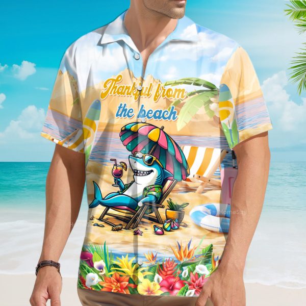 Funny Shark Relaxing Summer Beach Tropical Hawaiian Shirt