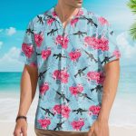 Floral Gun Tactical Hibiscus Tropical Hawaiian Shirt