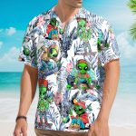 Funny Green Alien Streetwear Skater Tropical Hawaiian Shirt