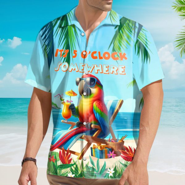 It'S 5 O'Clock Somewhere Tropical Forial Hawaiian Shirt