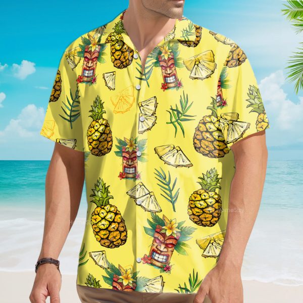 Funny Tiki Pineapple Tropical Hawaiian Shirt