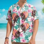 Funny Cat Hot Dog Hotdog Cat Tropical Aloha Hawaiian Shirt