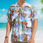 Bigfoot Sasquatch Summer Beach Tropical Aloha Hawaiian Shirt