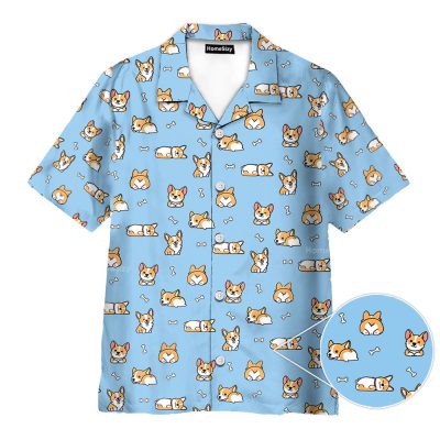 Funny Corgi Cute Pattern Seamless Hawaiian Shirt