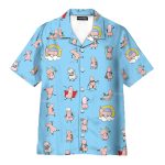 Funny D*Ck Blue Novelty Seamless Pattern Hawaiian Shirt