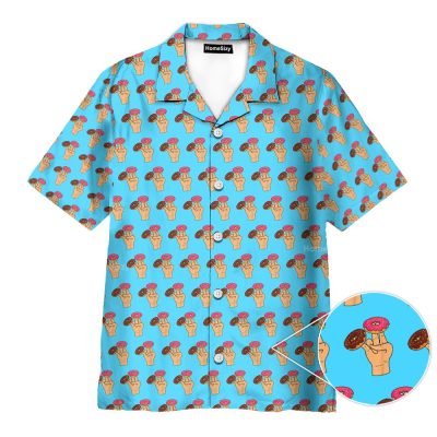 Funny Donut Blue Nsfw Pattern Seamless Hawaiian Shirt