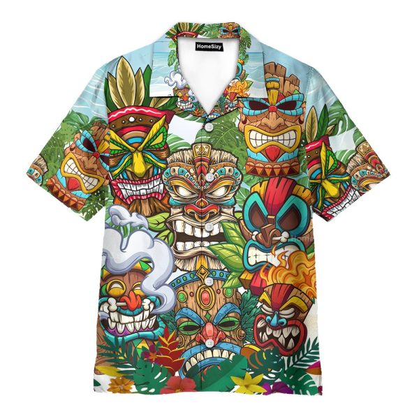 Tiki Mask Colorful Hawaiian Shirt