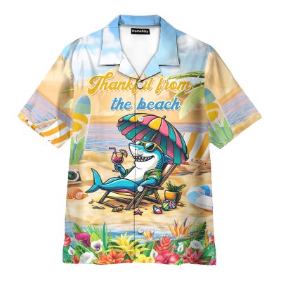 Funny Shark Relaxing Summer Beach Tropical Hawaiian Shirt