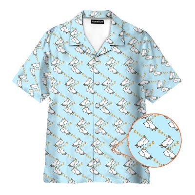 Cute Sloth Duck Sleep Pattern Seamless Hawaiian Shirt