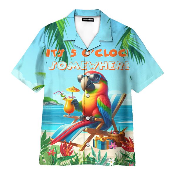 It'S 5 O'Clock Somewhere Tropical Forial Hawaiian Shirt