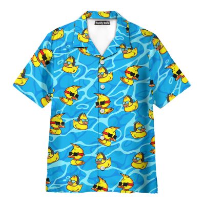 Cool Rubber Duck Blue Water Hawaiian Shirt