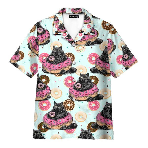 Funny Cat Donut Cute Dessert Hawaiian Shirt
