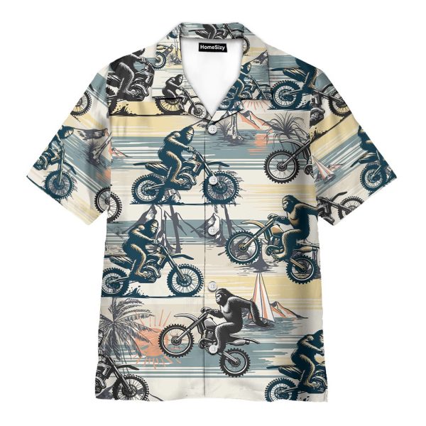 Motocross Bigfoot Funny Dirt Bike Riders Hawaiian Shirt