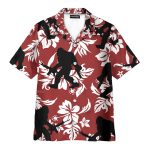 Tactical Bigfoot With Guns Floral Hawaiian Shirt