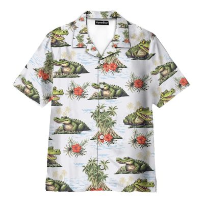 Alligator Funny Tropical Crocodile Print Hawaiian Shirt