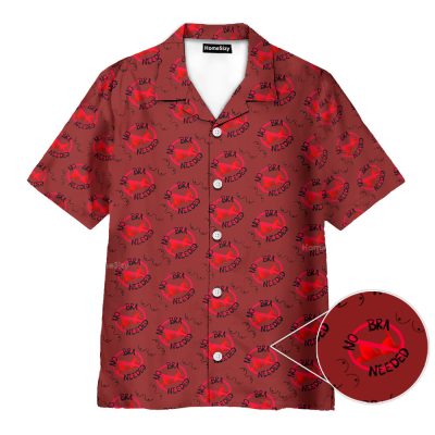 Funny No Bra Needed Crab Nsfw Seamless Hawaiian Shirt