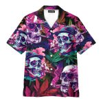 Psychedelic Skull Trippy Smoke & Weed Hawaiian Shirt