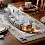 Steam Train Christmas Quilted Table Runner
