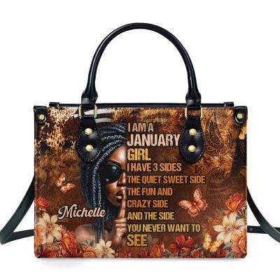 I Am A Girl - Personalized Leather Handbag