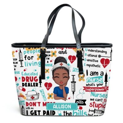 Nurse - Personalized Leather Totebag