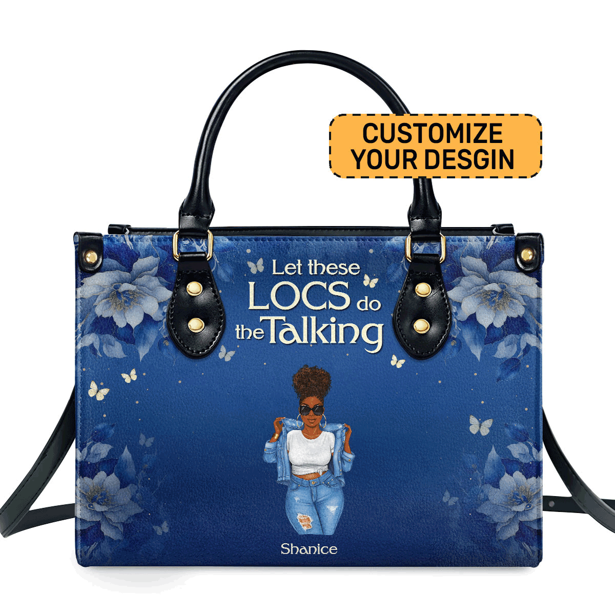 Let These Locs Do The Talking - Personalized Leather Handbag Stb192