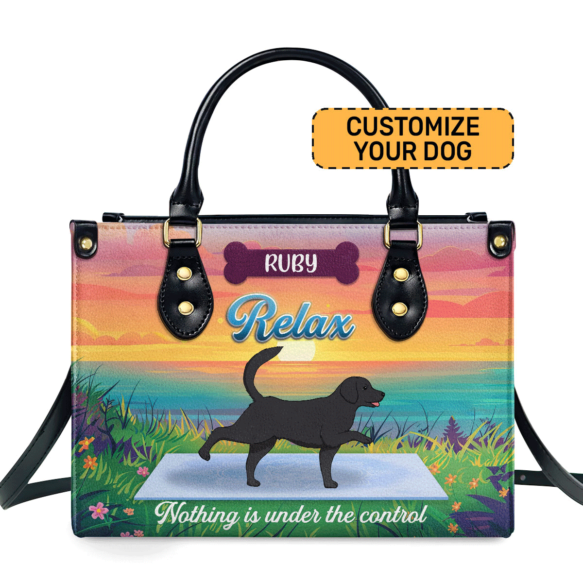Relax Nothing Is Under Control - Personalized Leather Hand Bag Sblhbha27
