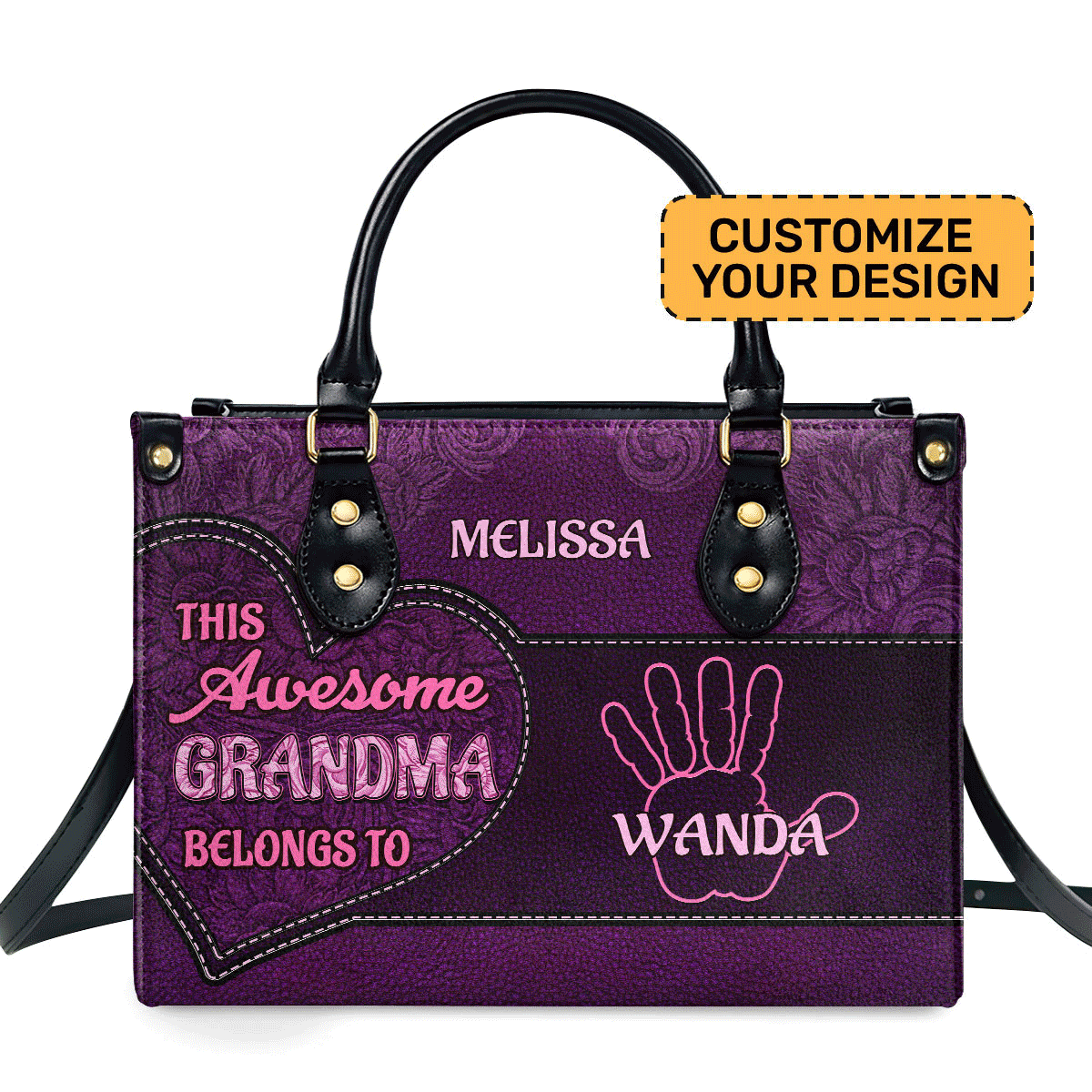 This Awesome Nana Belongs To - Personalized Leather Handbag Mb100