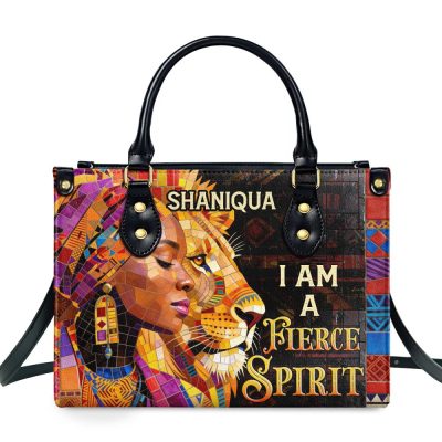I Am A Fierce Spirit - Personalized Leather Handbag