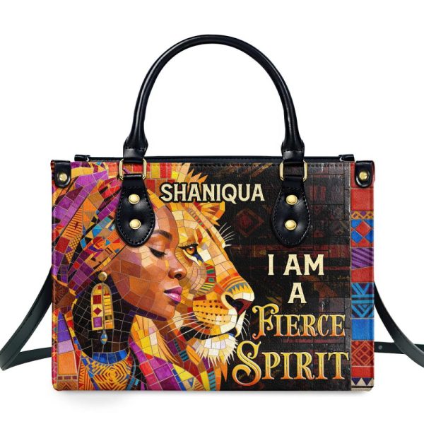 I Am A Fierce Spirit - Personalized Leather Handbag