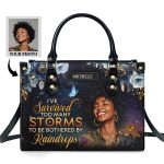I'Ve Survived Too Many Storms - Personalized Leather Handbag