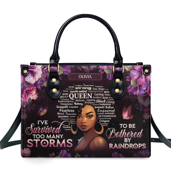 I'Ve Survived Too Many Storms - Personalized Leather Handbag