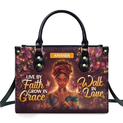 Live By Faith - Personalized Leather Handbag