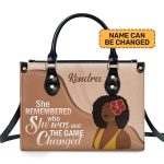 She Remembered Who She Was - Personalized Leather Hand Bag Stb103