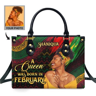 A Beautiful Black Queen - Personalized Leather Handbag