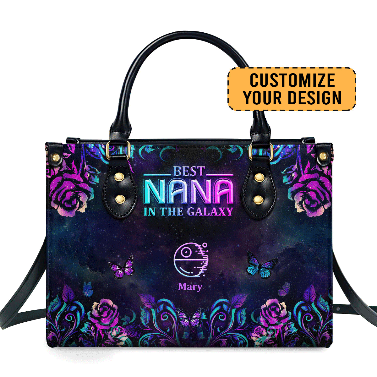 Best Nana In The Galaxy - Personalized Leather Handbag Mb77