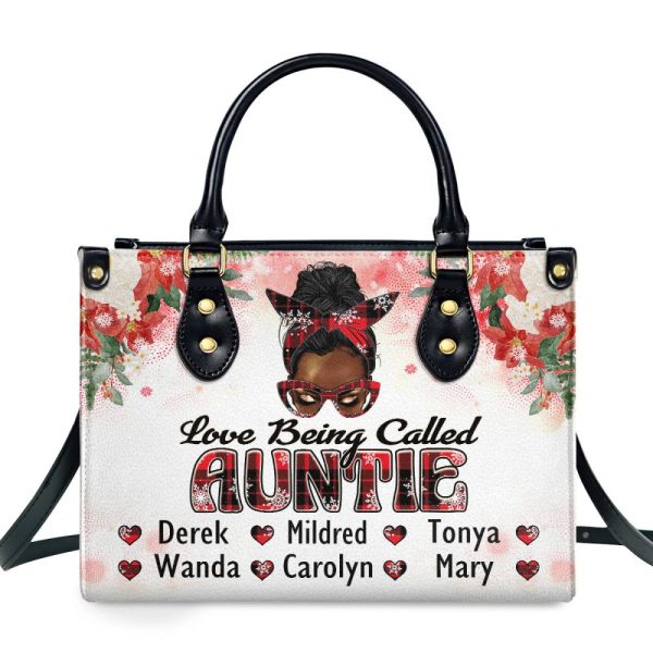 Love Being Called Autie/Mom/Grandma - Personalized Leather Handbag Sblhblm2124L