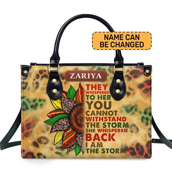 I Am The Storm - Personalized Leather Handbag Sblhbha22
