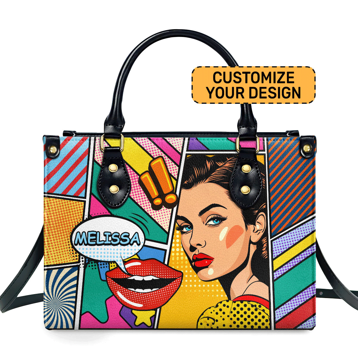 Popart Style - Personalized Leather Handbag Sblhbpha784M