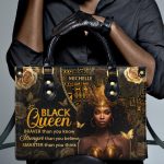 I Am A Black Queen - Personalized Leather Handbag