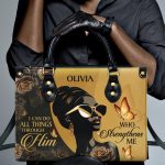I Can Do All Things Through Him - Personalized Leather Handbag