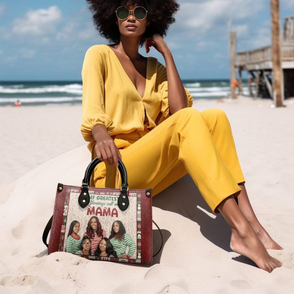 My Greatest Blessings Call Me  - Personalized Leather Handbag