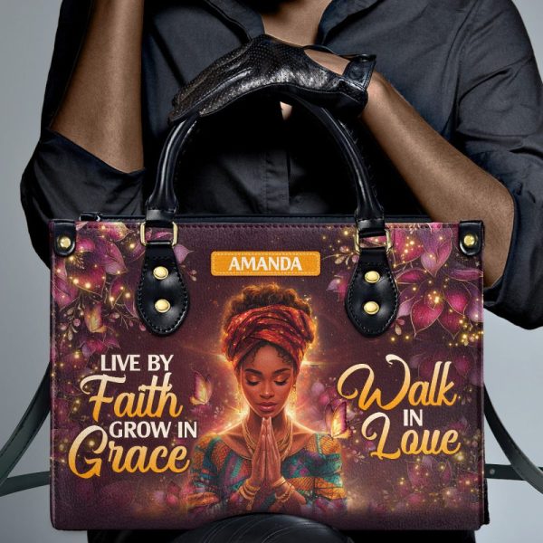 Live By Faith - Personalized Leather Handbag