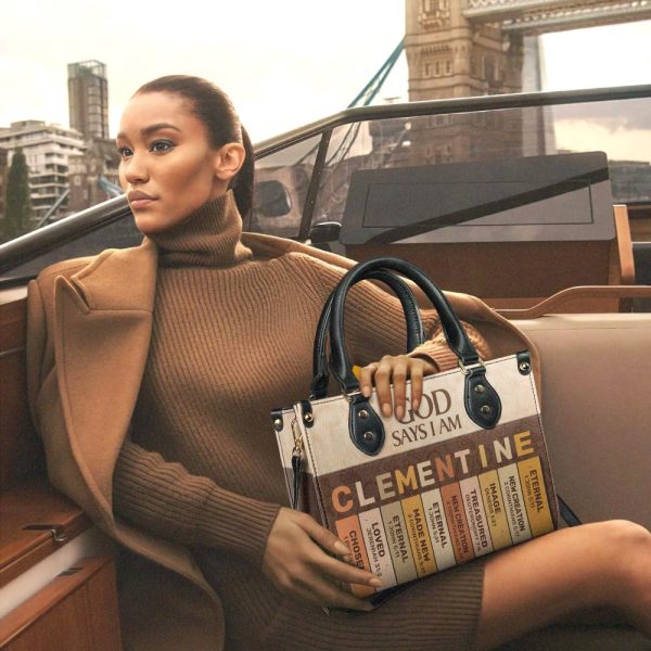 God Says I Am , Personalized Leather Handbag