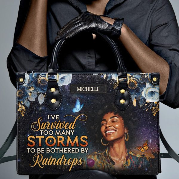 I'Ve Survived Too Many Storms - Personalized Leather Handbag