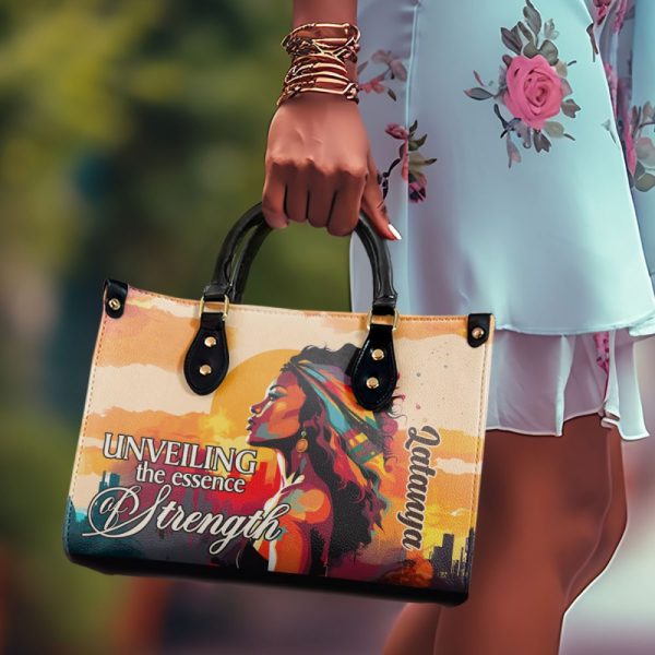 Unveiling The Essence Of Strength - Personalized Leather Handbag Sb308