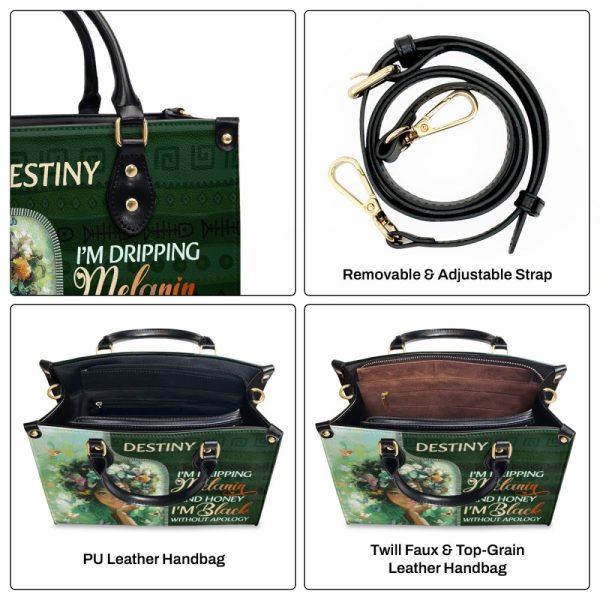 I Am Black Without Apology - Personalized Leather Handbag