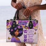 She Is - Personalized Leather Handbag