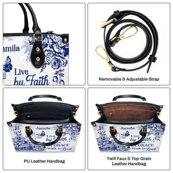 Live By Faith - Personalized Leather Handbag